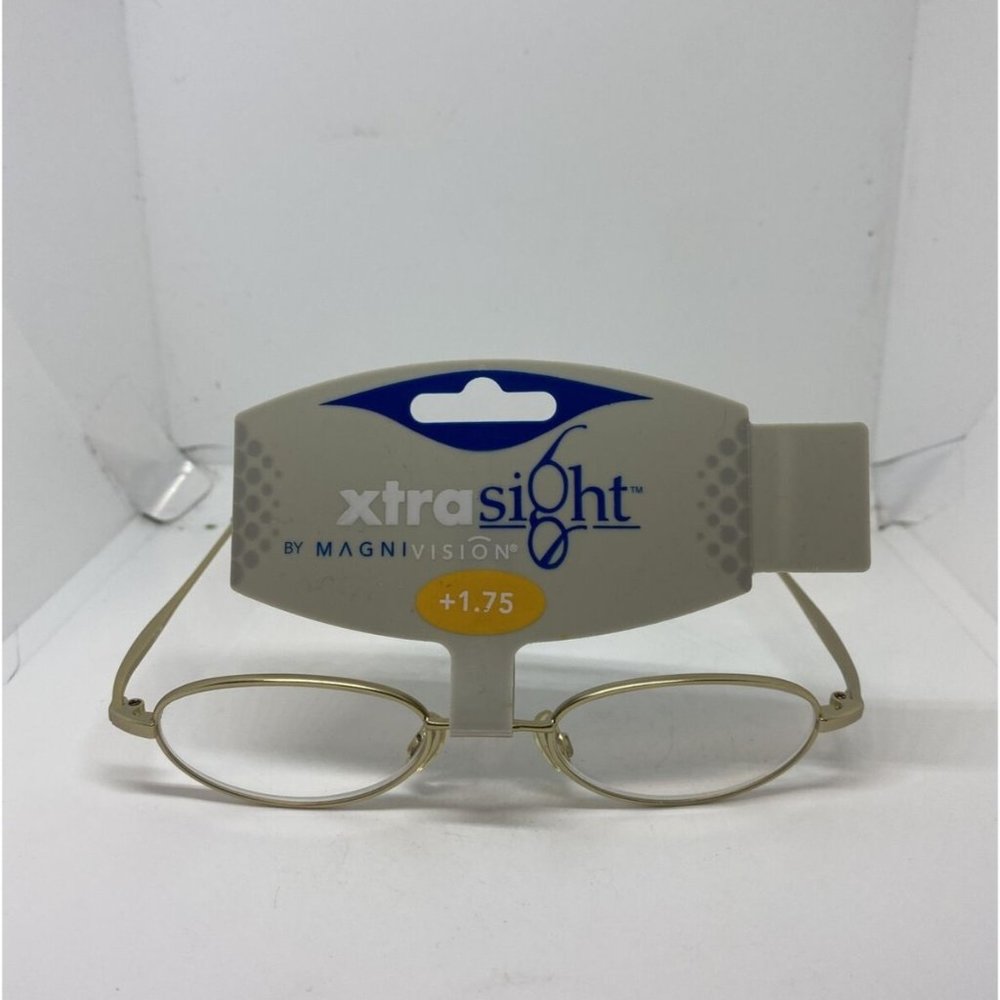 Magnivision Reading Eyeglasses Gold Metal Frame +1.75 Lightweight tortoise NEW